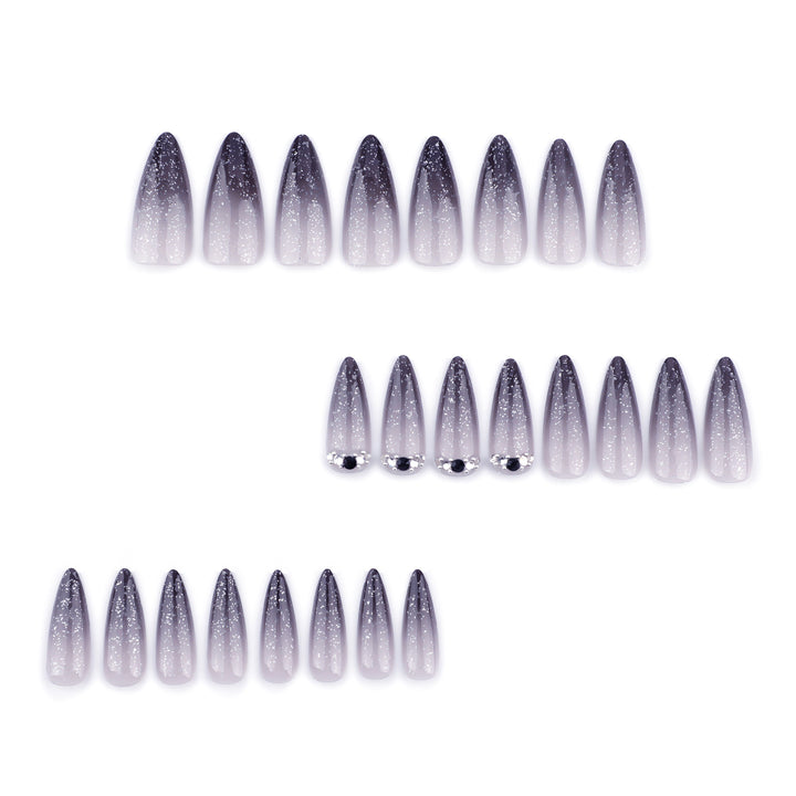Glamorous artificial nails with sparkling accents Stornfield