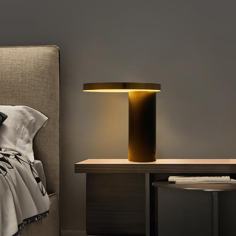 Minimalist Table Lamp with Metallic Accent