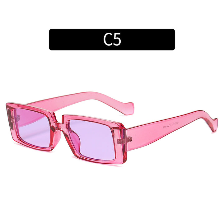 Bold Angular Contrast Frame Sunglasses