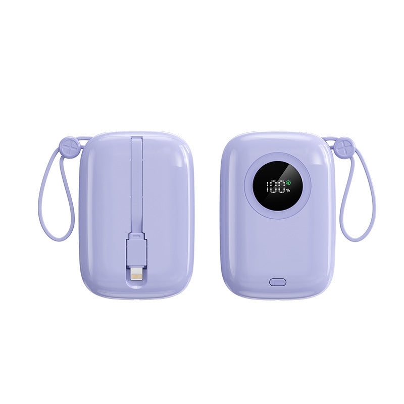 Compact and powerful power bank with digital charging display and integrated cable Stornfield