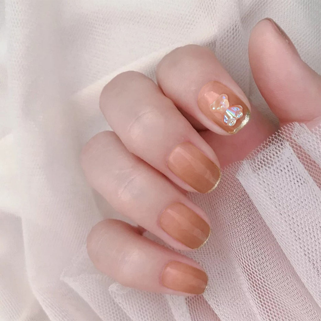 Decorative Press-On Nail Set with Butterfly Accents Stornfield