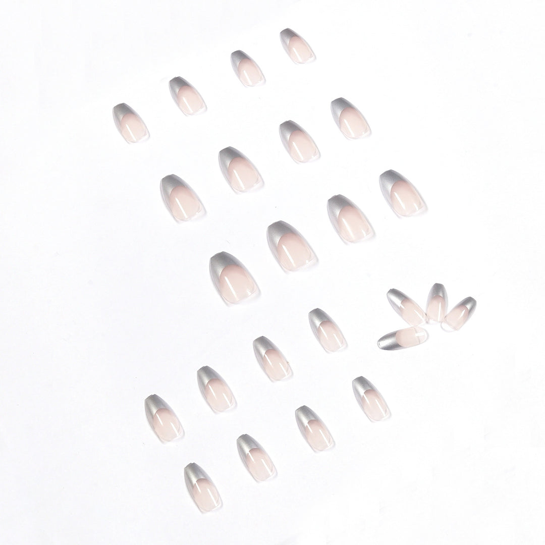 Artificial stiletto nails with glitter accents and elegant French tip Stornfield