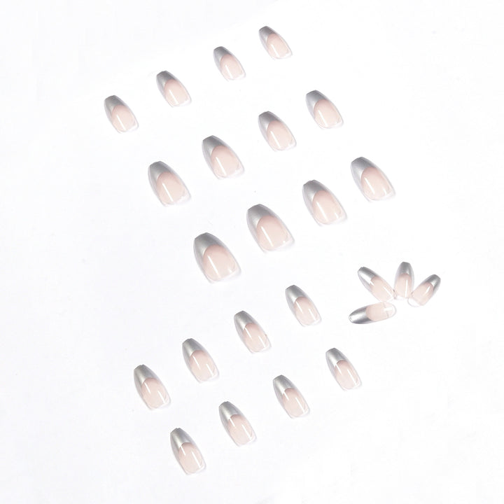 Artificial stiletto nails with glitter accents and elegant French tip Stornfield