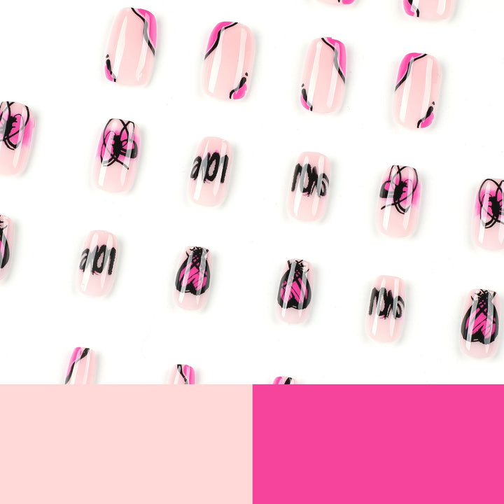 Creative Nail Art with Heart and Butterfly Design Stornfield