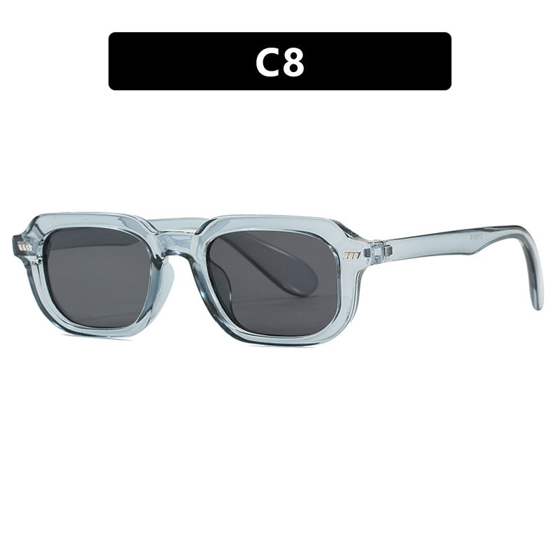 Women’s square sunglasses with high-gloss transparent frame and polarized lenses Stornfield