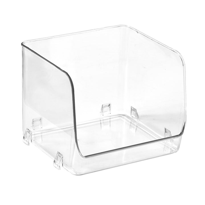 Refrigerator door storage with hanging tabs and drawer function