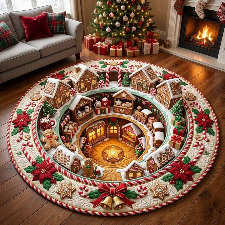 Festively Themed Round Area Rug