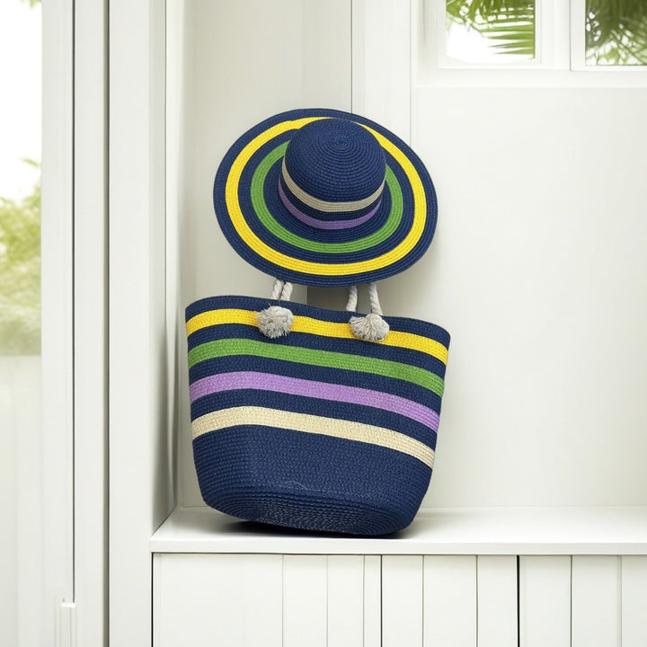 Beach bag with colorful stripes Stornfield