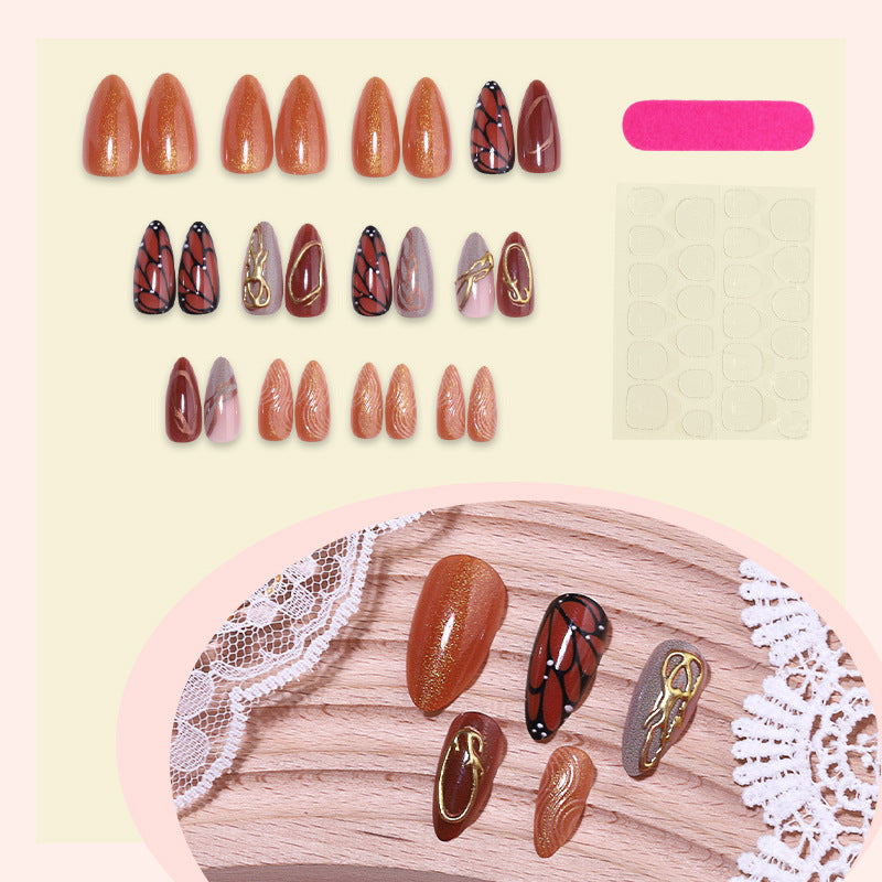 Elegant Artistic Press-On Nail Set Stornfield