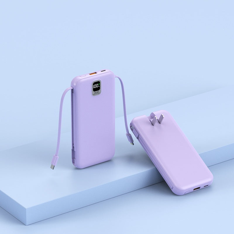 Portable power bank with integrated charging cable and LED display Stornfield