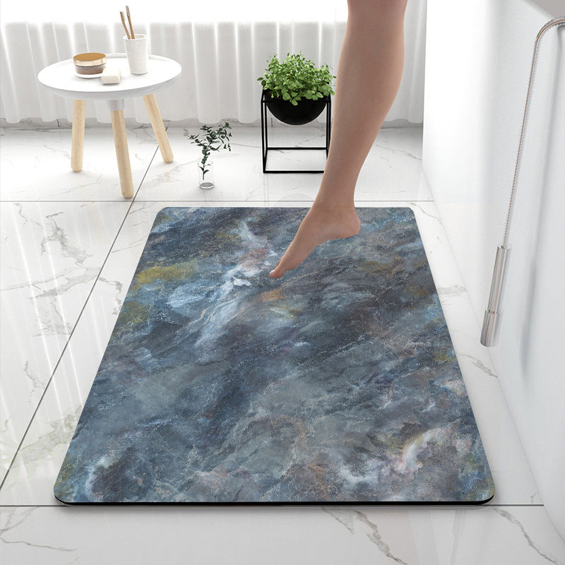Soft Print Abstract Marble Bath Mat Stornfield