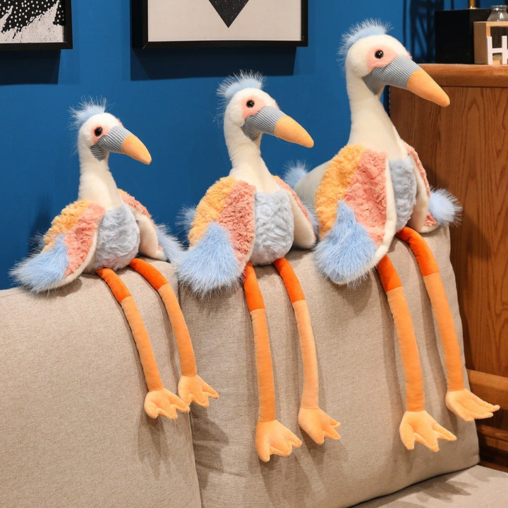 Long-Legged Plush Seabird Stuffed Toy with Fluffy Wings and Bendable Legs Stornfield