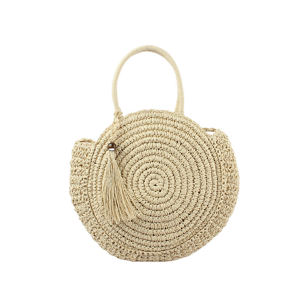Round basket bag with elegant tassel Stornfield