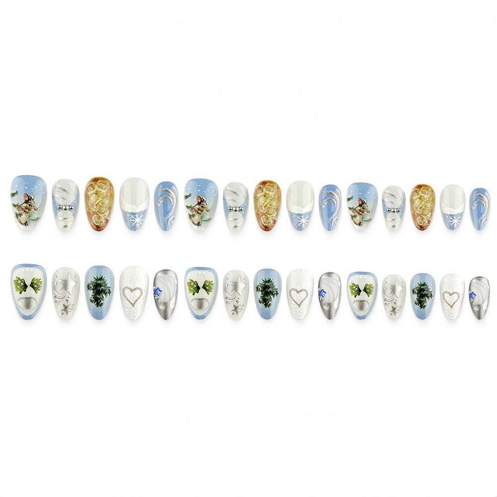 Artificial nails with festive winter motifs Stornfield