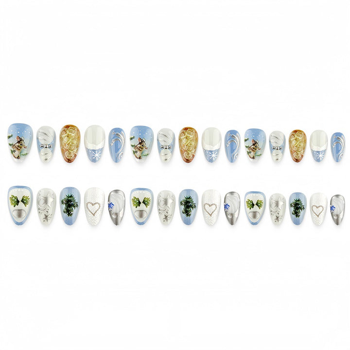 Artificial nails with festive winter motifs Stornfield