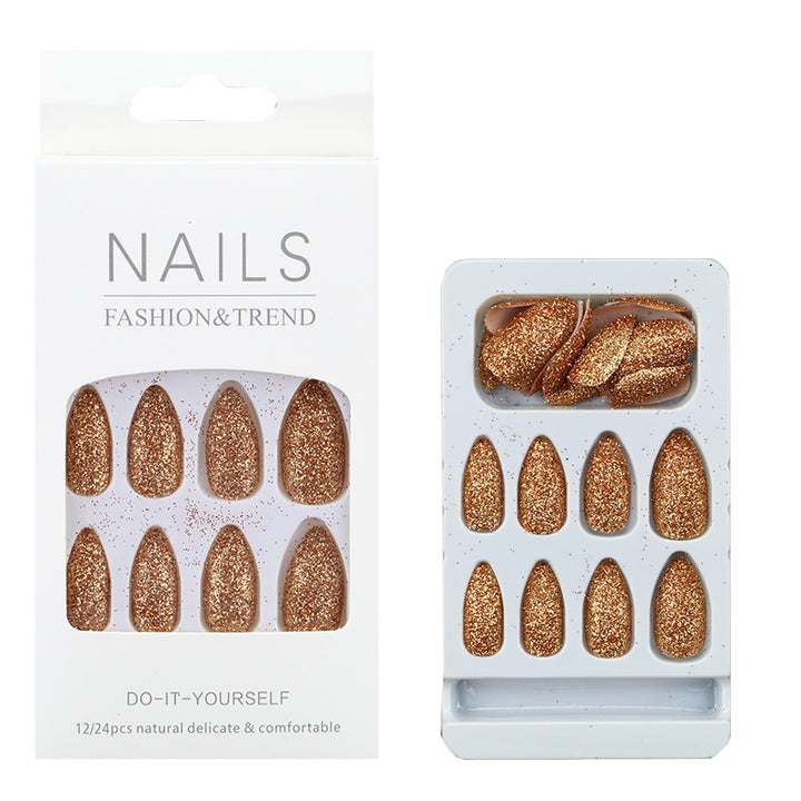 Glittering Almond-Shaped Press-On Nail Tips Stornfield