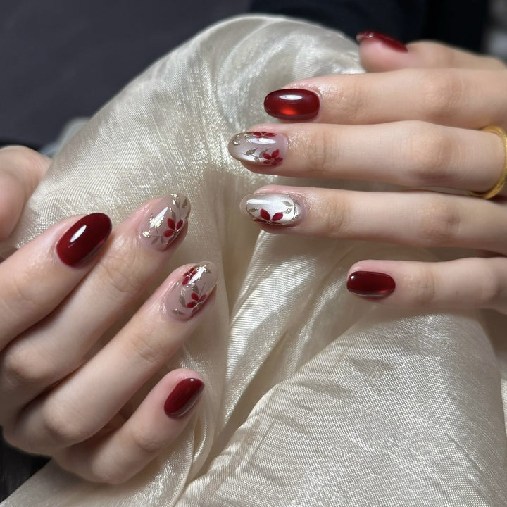 Floral Design Press-On Nail Set 1790745510