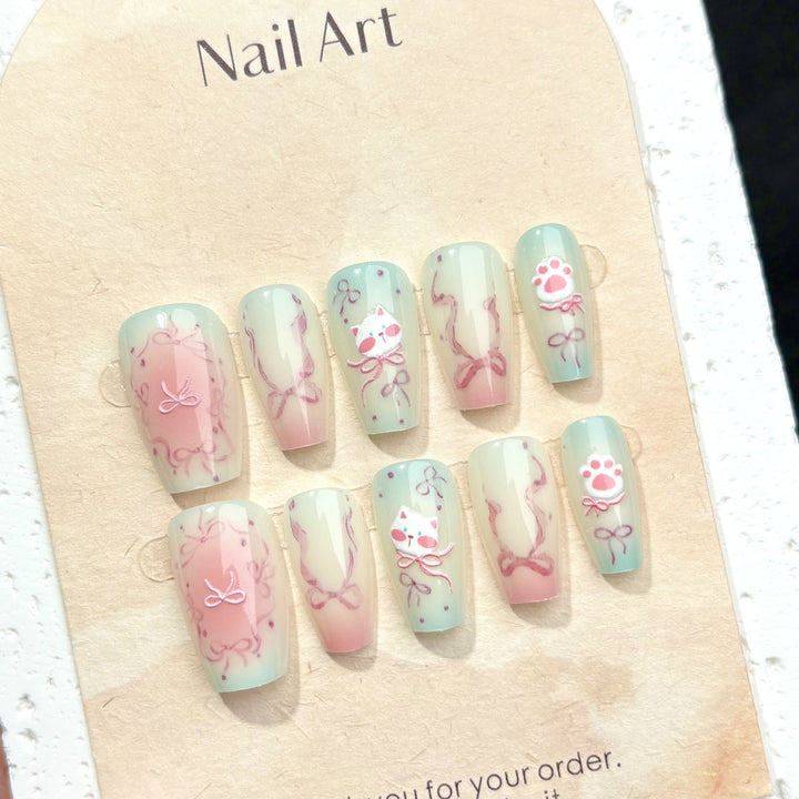 Artistic Press-On Nail Design