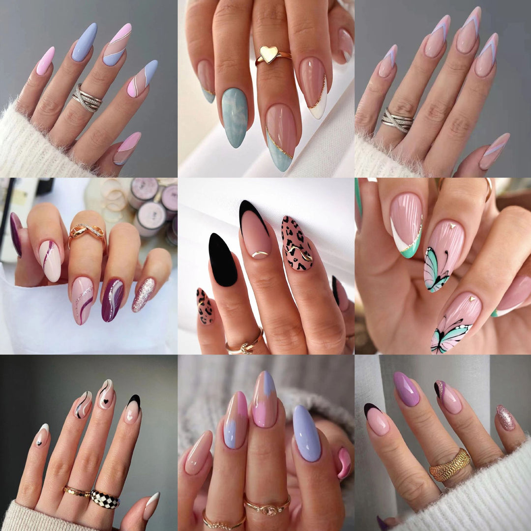 Artistic Heart-Accent Press-On Nail Set Stornfield