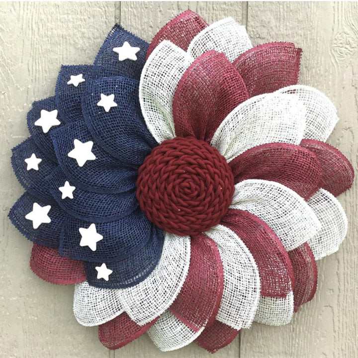 Patriotic Burlap Door Wreath Stornfield