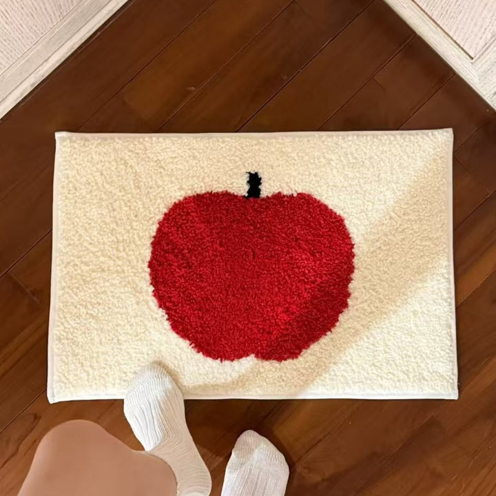 Cozy Apple-Themed Bath Mat