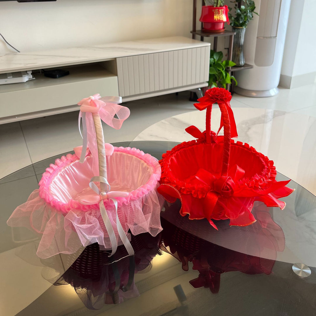 Ladies Festive Storage Basket with Tulle Decoration Stornfield