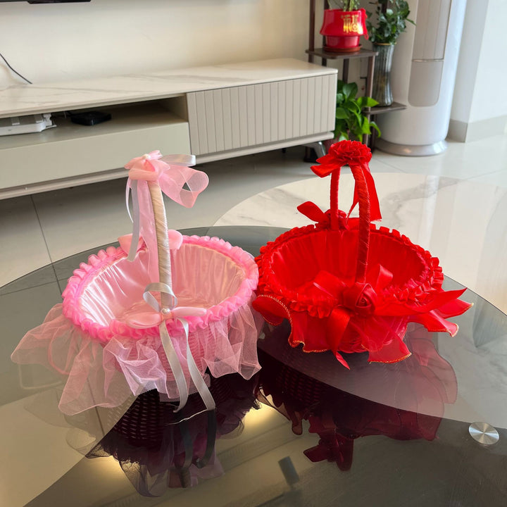 Ladies Festive Storage Basket with Tulle Decoration Stornfield
