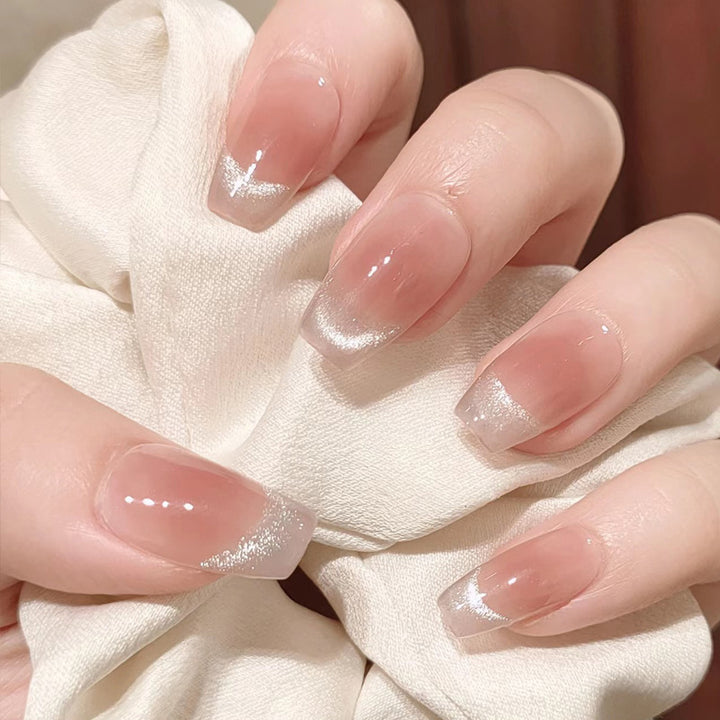 Artistic Press-On Nail Set with Glittery Star Accents Stornfield