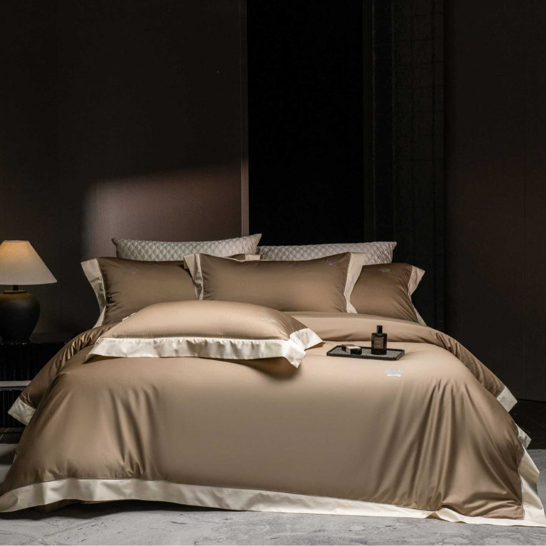 Luxury Hotel-Grade Sateen Duvet Cover Set with Oxford Flange