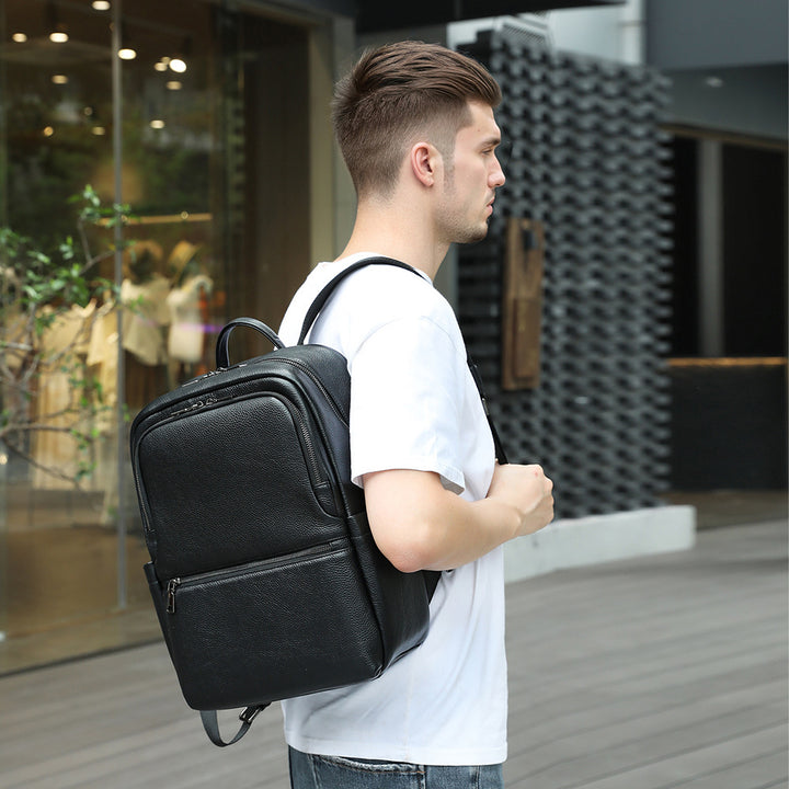 Premium Leather Multi-Compartment Backpack
