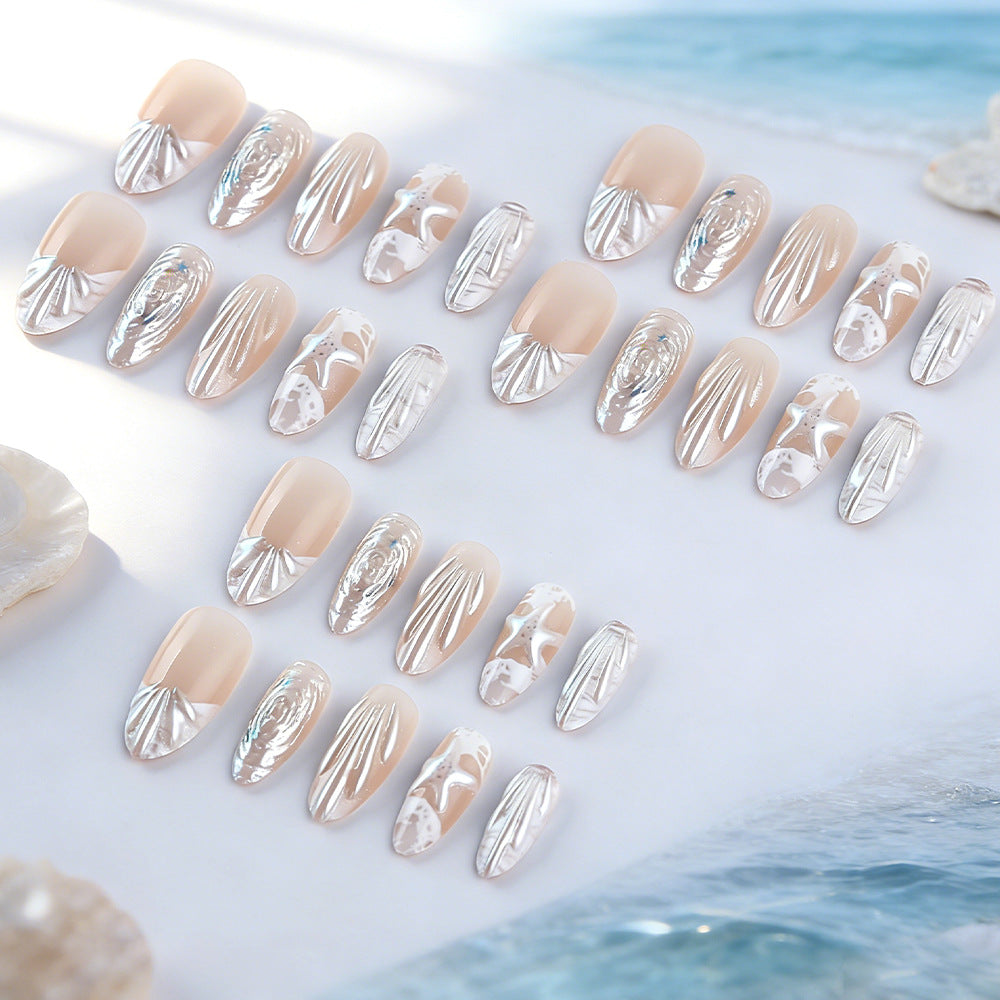 Artistic Ocean-Inspired Gel Nail Design Stornfield