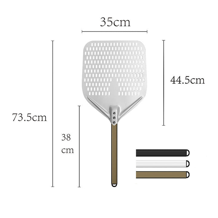 long-handle aluminum pizza peel with thin rectangular blade Stornfield