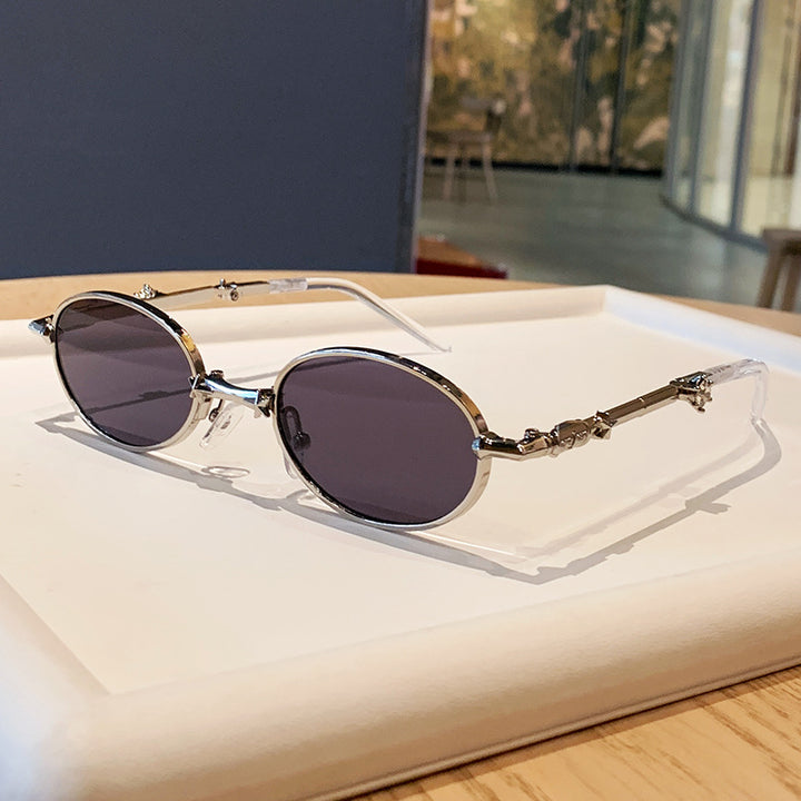 Women's fashionable glasses with elegant metal frame and lightly tinted lenses Stornfield