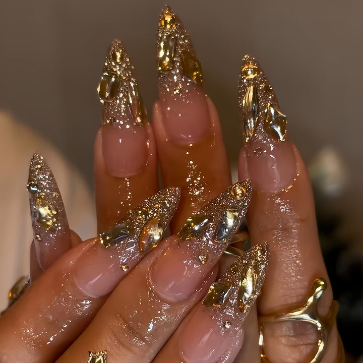Glamorous Glittery Stiletto Nail Art Stornfield