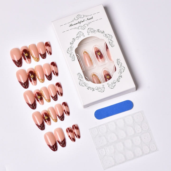 Artificial Nail Set with Floral and Luxurious Decorations Stornfield