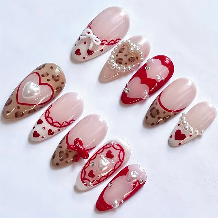 Creative Nail Art Set with Cute Heart and Bow Designs Stornfield