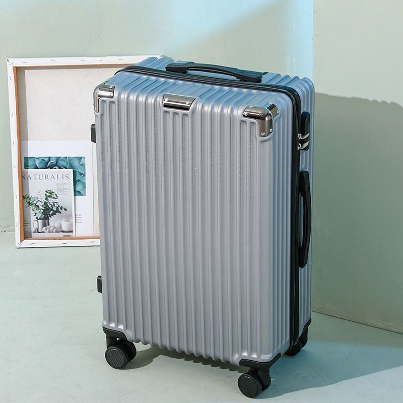 Hard shell suitcase with 360-degree wheel system and integrated safety feature Stornfield