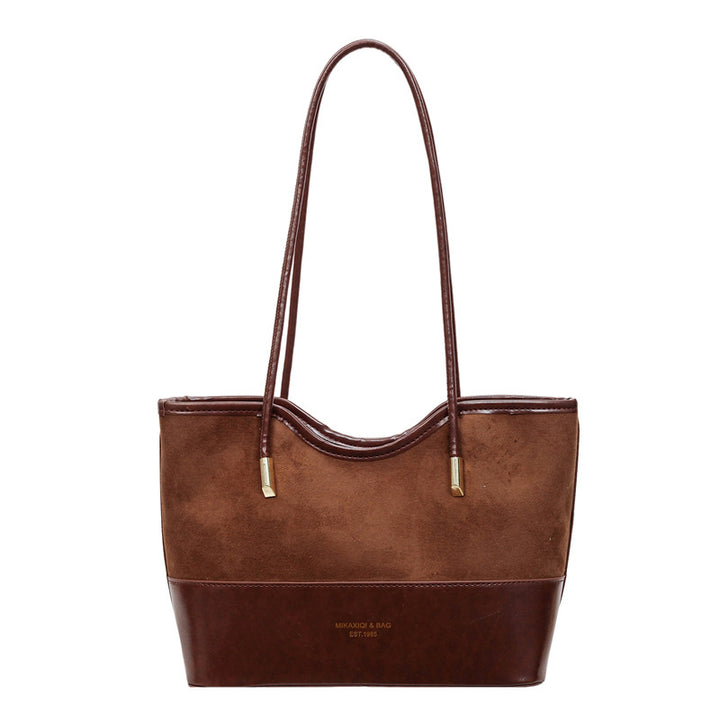 WoStylish Suede and Leather Shoulder Tote Bag Stornfield