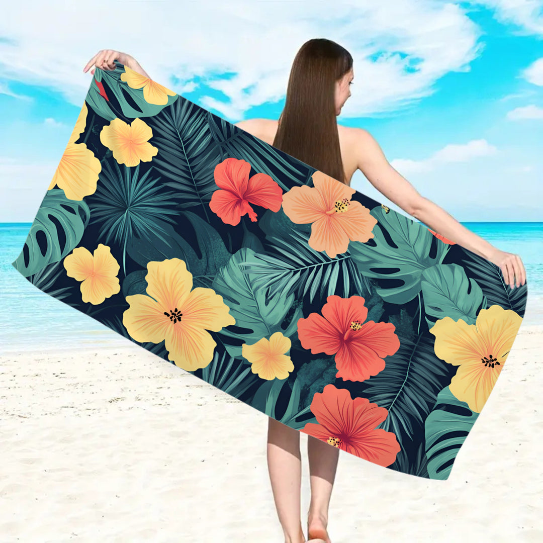 Beach towel with colorful floral pattern Stornfield