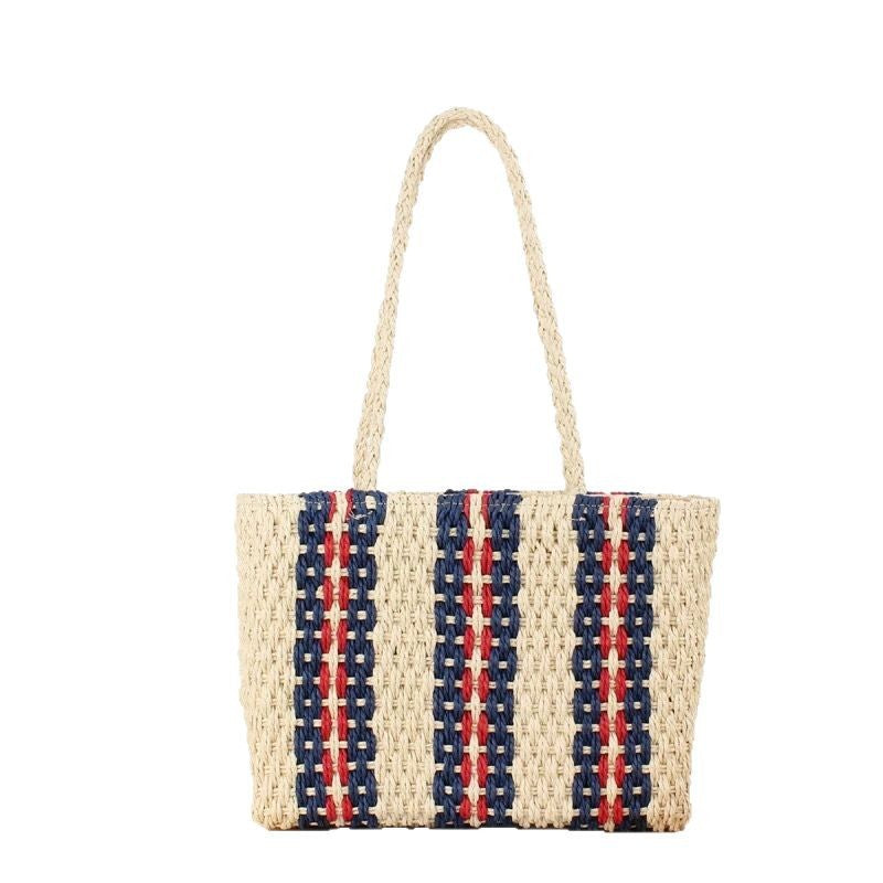 Handmade beach bag with colorful pattern Stornfield