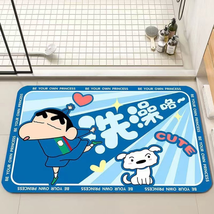 Cartoon-Themed Bathroom Rug