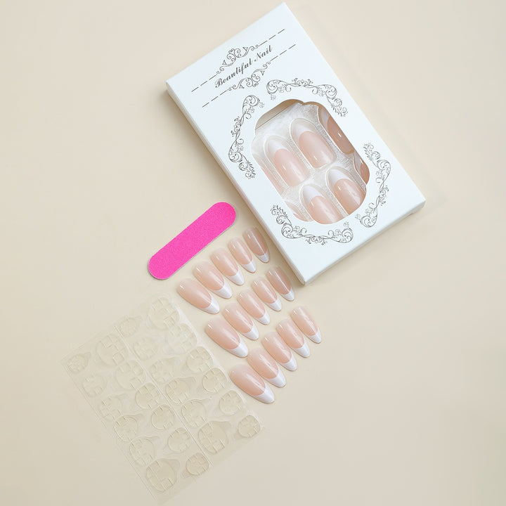 Artificial Nail Collection with elegant French tip edges Stornfield