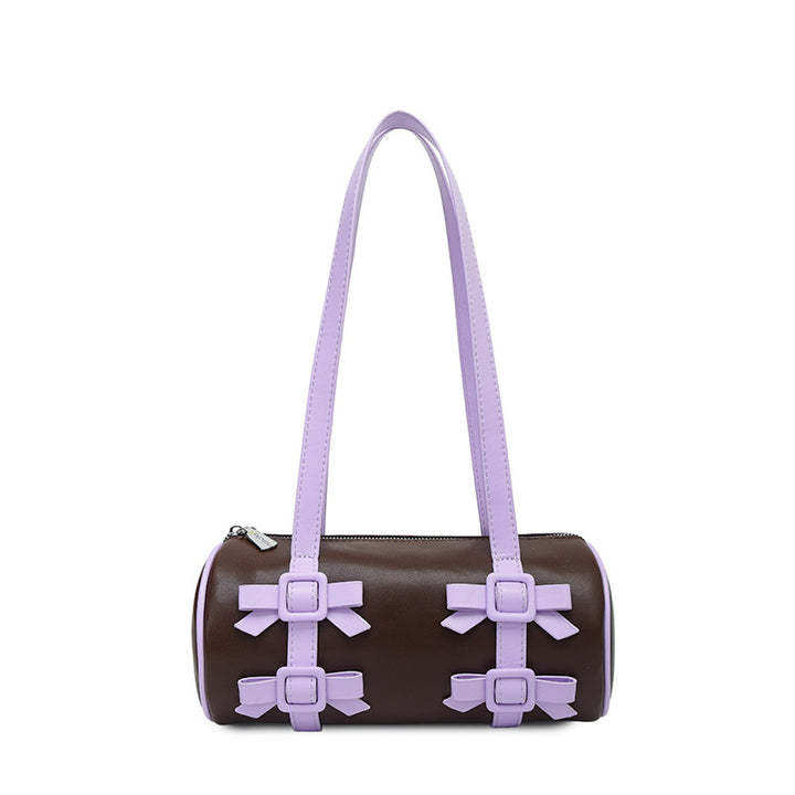 Bow-Accent Barrel Bag