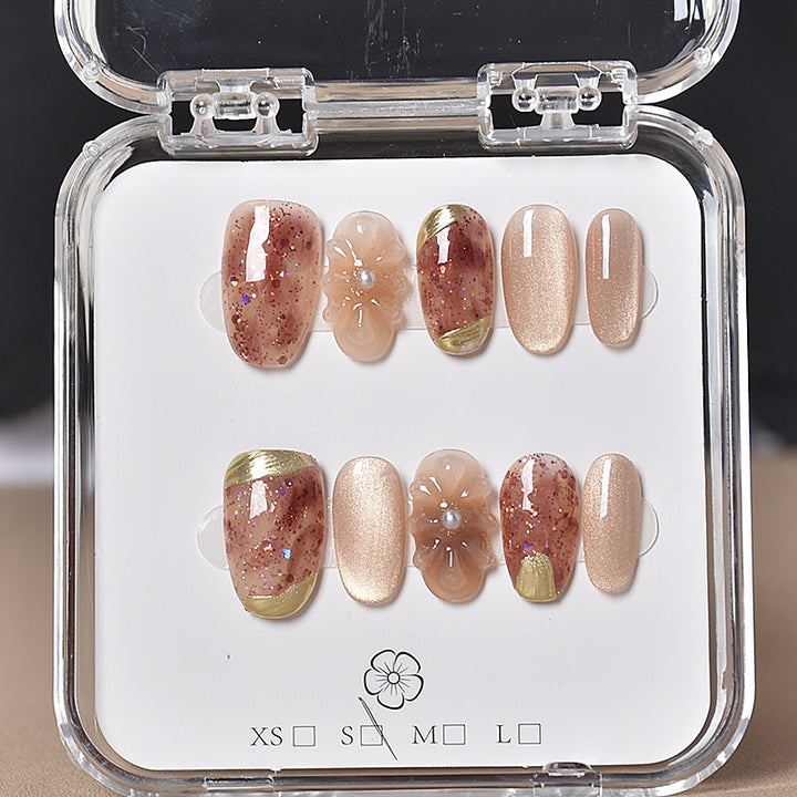 Decorative Floral Press-On Nail Set Stornfield
