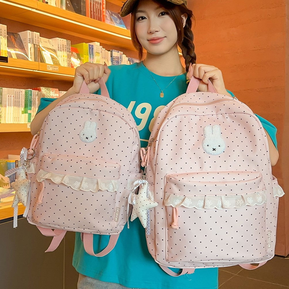 Playful Bunny-Ear Printed Backpack Stornfield