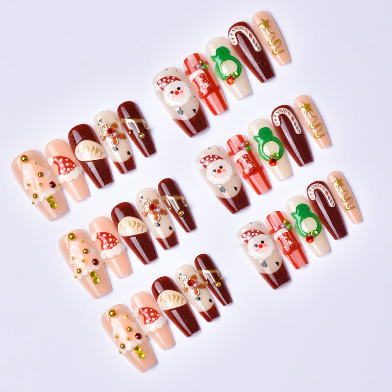 Festive Holiday-Themed Press-On Nail Art Set Stornfield 1790636317