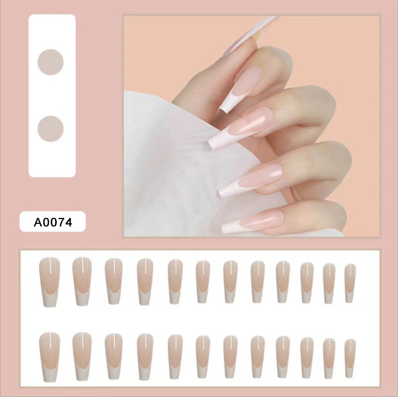 Acrylic Nail Set with Elegant Tips and Stylish French Design Stornfield