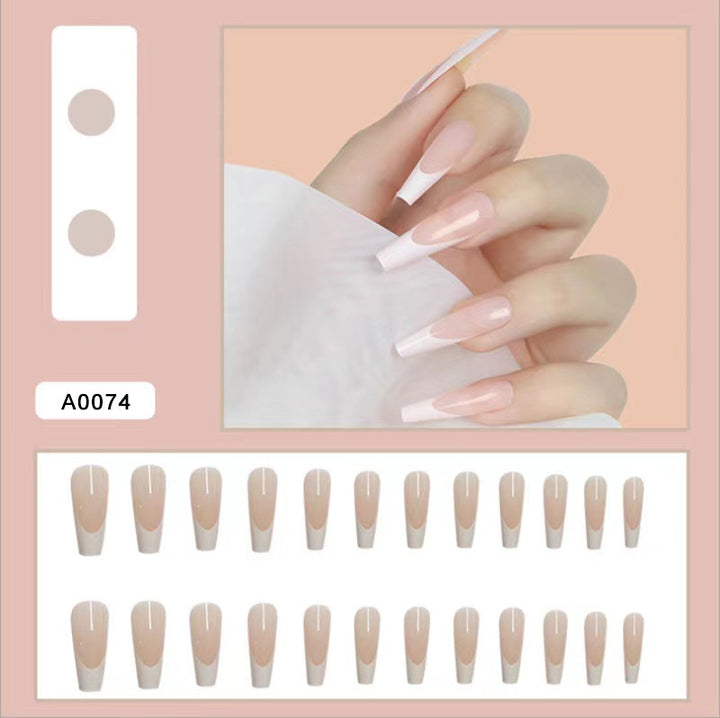 Acrylic Nail Set with Elegant Tips and Stylish French Design Stornfield