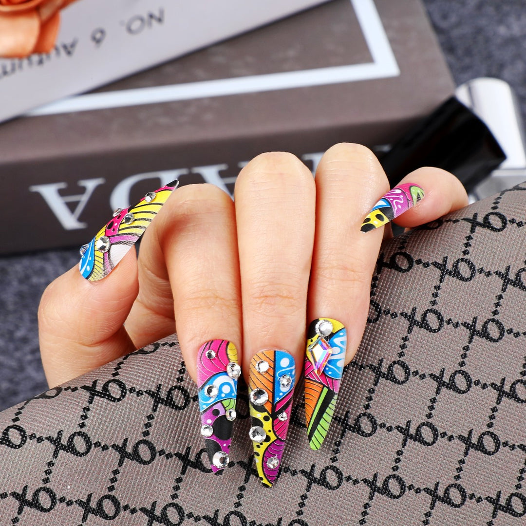 Creative Nail Art with Colorful Design Stornfield