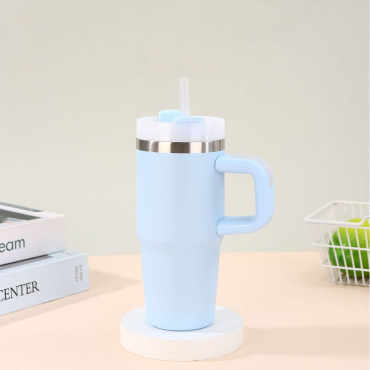 Unisex noble insulated cup with practical straw Stornfield